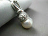 ESTATE .24CT DIAMOND & AAA SOUTH SEA PEARL 14KT WHITE GOLD PENDANT & CHAIN 19615