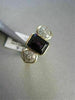 ANTIQUE WIDE 2.14CTW AMETHYST DIAMOND 14KT WHITE & YELLOW GOLD COCKTAIL RING