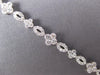 ESTATE 2.74CT DIAMOND 14KT WHITE GOLD ROUND 4 LEAF CLOVER FLOWER TENNIS BRACELET