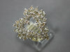 ESTATE LARGE .80CT DIAMOND 14KT WHITE GOLD 3D OPEN HEART LOVE RING