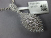 ESTATE LARGE 2.25CT DIAMOND 18K WHITE GOLD CLASSIC CLUSTER LEAF FLOATING PENDANT