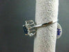 ANTIQUE 1.5CT DIAMOND & AAA SAPPHIRE 14K W GOLD EMERALD CUT HALO ENGAGEMENT RING