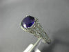 WIDE 1.45CT DIAMOND & AAA CUSHION CUT AMETHYST 14KT WHITE GOLD FILIGREE FUN RING