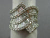 ESTATE LARGE 3.52CT ROUND & BAGUETTE DIAMOND 18KT WHITE GOLD 3D MULTI WAVE RING