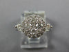 ESTATE 0.85CT DIAMOND 18KT WHITE GOLD 3D ROUND CLUSTER HALO FLOWER LOVE RING