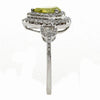 1.49CT WHITE & FANCY YELLOW DIAMOND 18K WHITE GOLD 3D PEAR SHAPE ENGAGEMENT RING