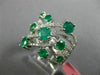 ESTATE LARGE 2.02CT DIAMOND & AAA EMERALD 18KT WHITE GOLD 3D ANNIVERSARY RING