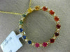 LARGE 1.20CT DIAMOND MULTI COLOR SAPPHIRE 14K YELLOW GOLD CIRCLE OF LIFE PENDANT