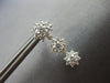 1.46CT DIAMOND 14KT WHITE GOLD MULTI FLOWER PAST PRESENT FUTURE HANGING EARRINGS
