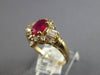 1.05CT DIAMOND & AAA RUBY 14K YELLOW GOLD OVAL ROUND & BAGUETTE FLOWER LOVE RING