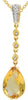 1.55CT DIAMOND & AAA CITRINE 14K YELLOW GOLD PEAR SHAPE & ROUND FLOATING PENDANT
