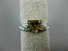 1CT ROUND & TRILLON WHITE & FANCY YELLOW DIAMOND 14KT WHITE GOLD ENGAGEMENT RING