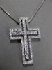 ESTATE .80CT DIAMOND 18KT WHITE GOLD 3D HANDCRAFTED FLOATING CROSS PENDANT 13084