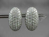 ESTATE LARGE 7.07CTW DIAMOND 18KT WHITE GOLD OVAL FILIGREE PAVE CLIP ON EARRINGS