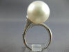 EXTRA LARGE .79CT DIAMOND & AAA SOUTH SEA PEARL 18KT WHITE GOLD CRISS CROSS RING