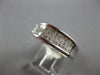 LARGE .80CT DIAMOND 18KT WHITE GOLD 3D PRINCESS 3 ROW WEDDING ANNIVERSARY RING