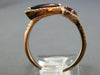 1.82CT DIAMOND & AAA GARNET 14KT ROSE GOLD 3D PEAR SHAPE CRISS CROSS LOVE RING