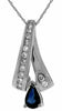 .78CT DIAMOND & AAA SAPPHIRE 14KT WHITE GOLD ROUND & PEAR SHAPE CLASSIC PENDANT