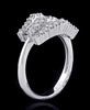 WIDE 1.05CT DIAMOND 18KT WHITE GOLD 3D ROUND & BAGUETTE MULTI ROW V SHAPE RING