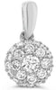 ESTATE .26CT DIAMOND 14KT WHITE GOLD 3D CLASSIC CLUSTER FLOWER FLOATING PENDANT