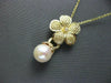 ANTIQUE DIAMOND & AAA SOUTH SEA PEARL 14KT YELLOW GOLD FLOWER PENDANT #22161