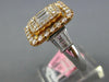 LARGE 1.91CT DIAMOND 18KT WHITE & ROSE GOLD 3D ROUND & BAGUETTE ANNIVERSARY RING