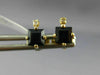 ESTATE .74CT DIAMOND & AAA SAPPHIRE 14K YELLOW GOLD SQUARE STUD EARRINGS #22824