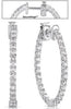 ESTATE 1.50CT DIAMOND 14KT WHITE GOLD 3D ROUND INSIDE OUT HOOP HANGING EARRINGS