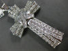 ESTATE MASSIVE 2.10CT DIAMOND 14K WHITE GOLD 3D HANDCRAFTED CROSS PENDANT #22919