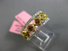 ESTATE WIDE 1.89CT WHITE & FANCY YELLOW DIAMOND 18K 2 TONE GOLD ANNIVERSARY RING