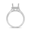 .60CT DIAMOND 14KT WHITE GOLD SQUARE HALO SPLIT SHANK SEMI MOUNT ENGAGEMENT RING