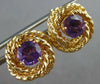 LARGE 1.90CT AAA AMETHYST 14KT YELLOW GOLD 3D CIRCULAR LOVE KNOT EARRINGS #27700
