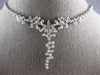 LARGE 4.39CT DIAMOND 18KT WHITE GOLD MULTI FLOWER LARIAT SEMI ETERNITY NECKLACE