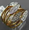 ESTATE LARGE .50CT DIAMOND 14K ROSE GOLD 3D MULTI ROW CRISS CROSS PAVE LOVE RING