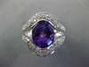 LARGE 4.16CT DIAMOND & AAA AMETHYST 18KT WHITE GOLD 3D OVAL DOUBLE V FUN RING