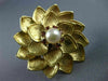 ANTIQUE LARGE .24CT GARNET & PEARL 14KT YELLOW GOLD FLOWER FILIGREE BROOCH 20413