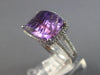 6.31CT DIAMOND & AAA AMETHYST 14KT WHITE GOLD RECTANGULAR HALO FILIGREE FUN RING
