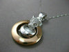 ESTATE LARGE .50CT DIAMOND FLOATING TIGER 14K WHITE & ROSE GOLD PENDANT STUNNING