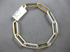 WIDE & LONG 3.25CT DIAMOND 14KT 2 TONE GOLD 3D CLASSIC OVAL LINK LOVE BRACELET