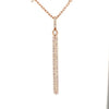 ESTATE .59CT DIAMOND 18KT ROSE GOLD SOLITAIRE DOUBLE BAR FUN FLOATING PENDANT