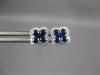 .53CT DIAMOND & AAA SAPPHIRE 18KT WHITE GOLD 4 LEAF CLOVER FLOWER STUD EARRINGS