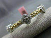 ESTATE 1.30CT DIAMOND 14K WHITE & YELLOW GOLD 3D FLOWER FLEXIBLE BANGLE BRACELET