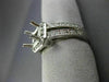 ESTATE WIDE .50CT DIAMOND 14K WHITE GOLD SQUARE SEMI MOUNT ENGAGEMENT RING #1275