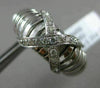 ESTATE WIDE .31CT ROUND DIAMOND 18K WHITE GOLD 3D FLEXIBLE SHINY X LOVE RING VVS