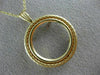 ESTATE 14KT YELLOW GOLD 3D CLASSIC ROPE ROUND COIN FRAME PENDANT #MILANO028