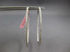 EXTRA LARGE 2.30CT DIAMOND 14KT WHITE GOLD 3D INSIDE OUT HOOP HANGING EARRINGS