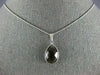 ESTATE 4.0CT AAA SMOKEY TOPAZ 14K WHITE GOLD 3D CLASSIC BEZEL PEAR SHAPE PENDANT