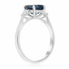 ESTATE 2.45CT DIAMOND & AAA SAPPHIRE PLATINUM 3D CLASSIC STONE ENGAGEMENT RING