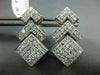 LARGE 4CT DIAMOND 14K WHITE GOLD PRINCESS INVISIBLE SQUARE HANGING EARRINGS #682