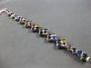 EXTRA LARGE 35.39CT DIAMOND & AAA MULTI COLOR SAPPHIRE 18KT WHITE GOLD BRACELET